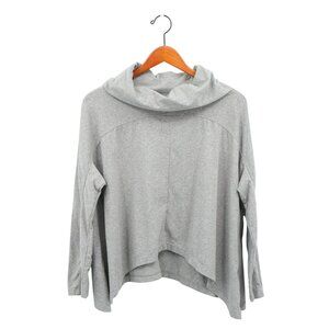Neon Buddha Cowl Neck Asymmetrical Riley Pullover Gray Top L